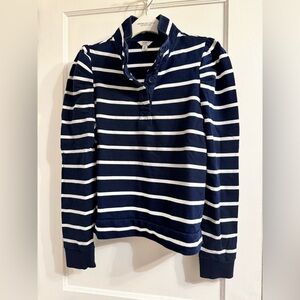 Navy and white striped pullover like new!